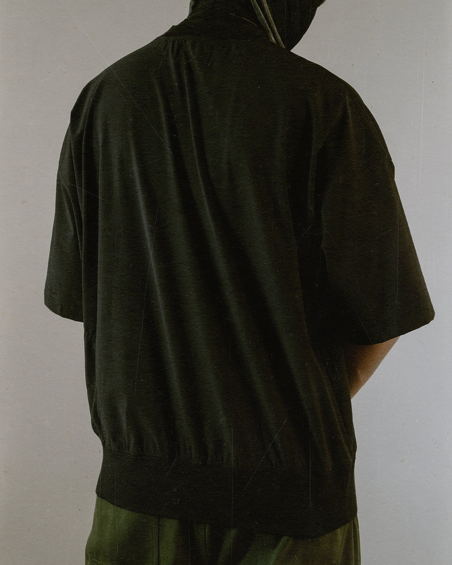 Boxy Ribbed Tee ᛝ Black