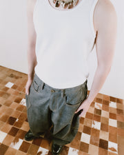 Cotton Rib Tank Top ᛝ White