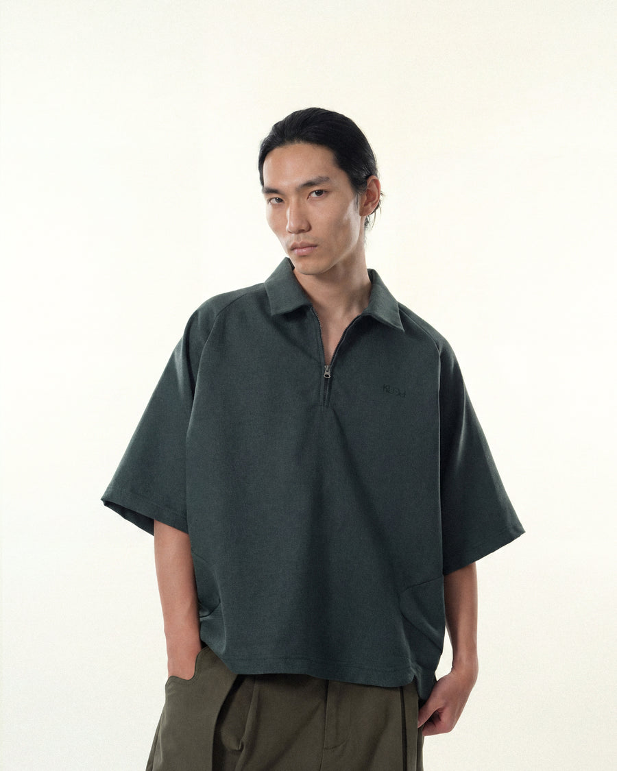 Contour Zip Polo ᛝ Green